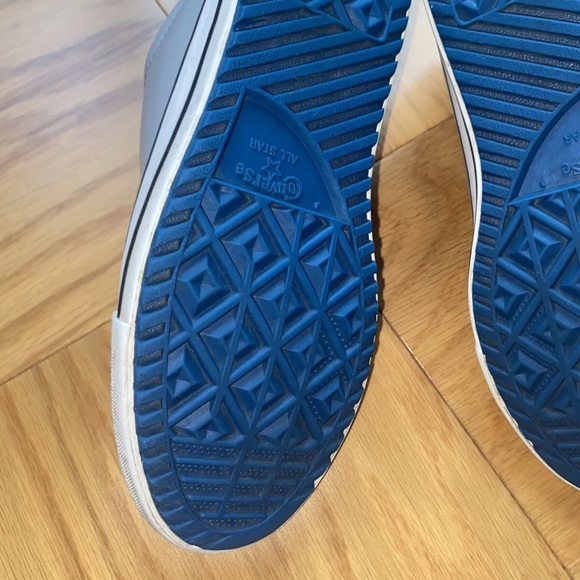 Converse All Star Chuck Taylor Kid Junior Gray Leather Sneakers Size 3 666021C - Picture 8 of 10